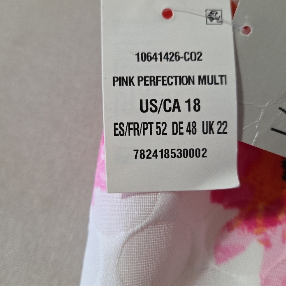 Kasper Dress Womens 18 Pink Convent Garden Printed Jacquard Sleeveless *NWT* - Picture 8 of 13